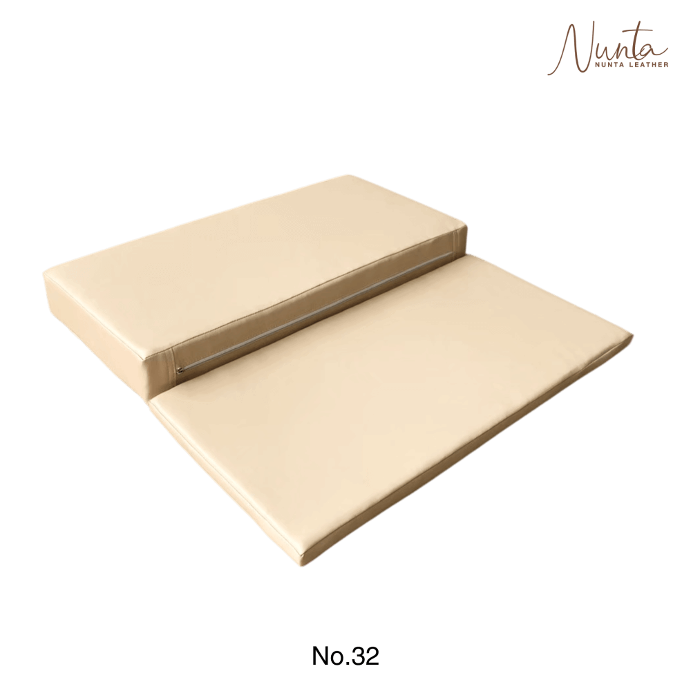 เบาะรองนั่ง พับได้ NUNTA LEATHER RISE FOLDABLE SEAT 60X60X10CM สีครีมอ่อน_2